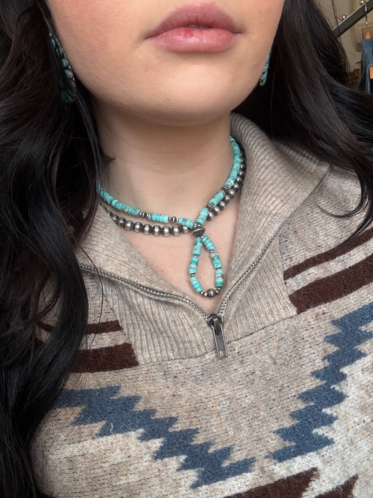 Royal Turquoise Lariat Necklace