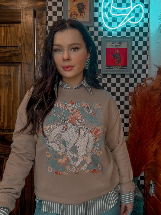 XOXO Art William Morris Bronc Pullover