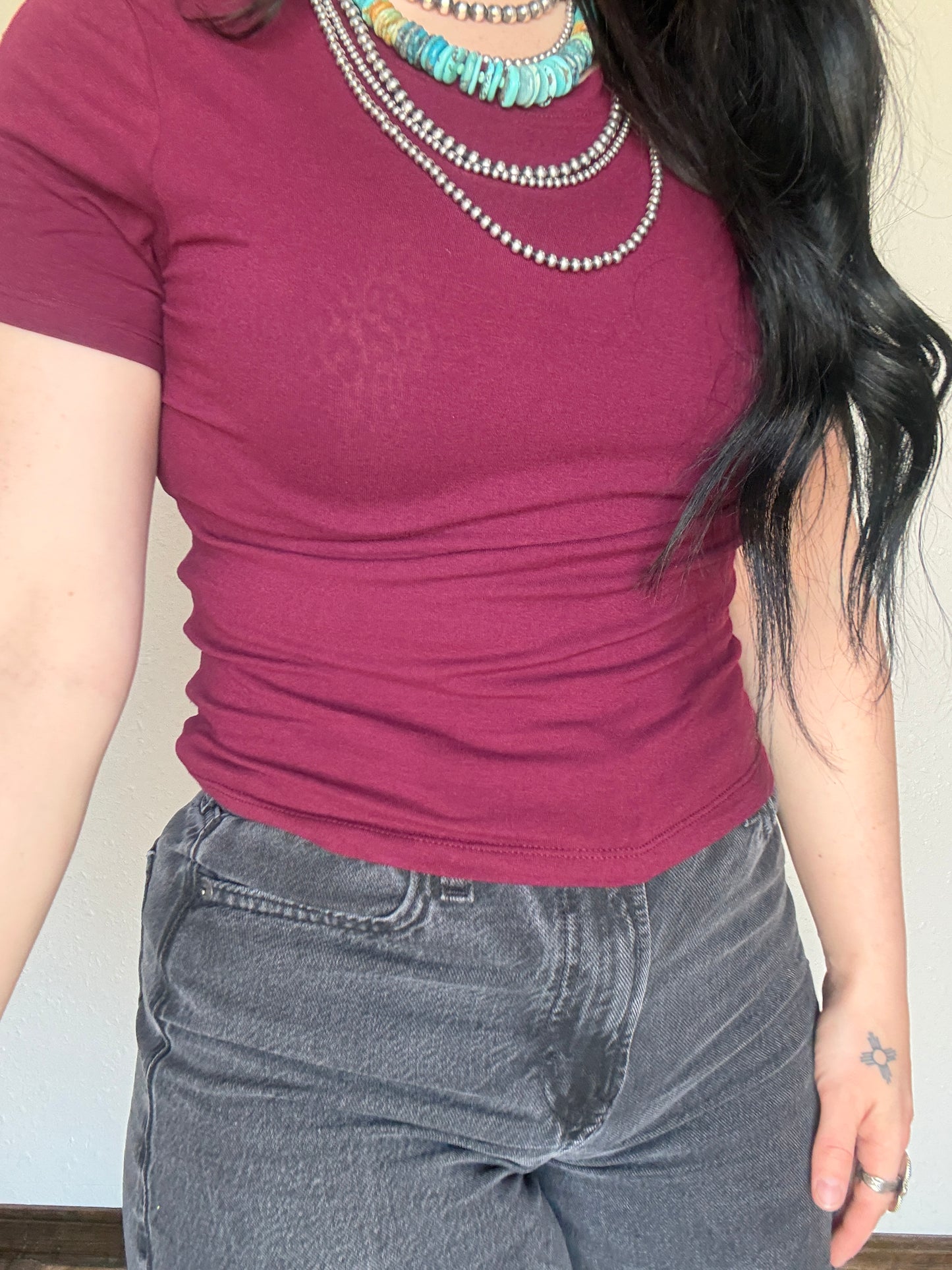 Cotton Basic Tee *Plum