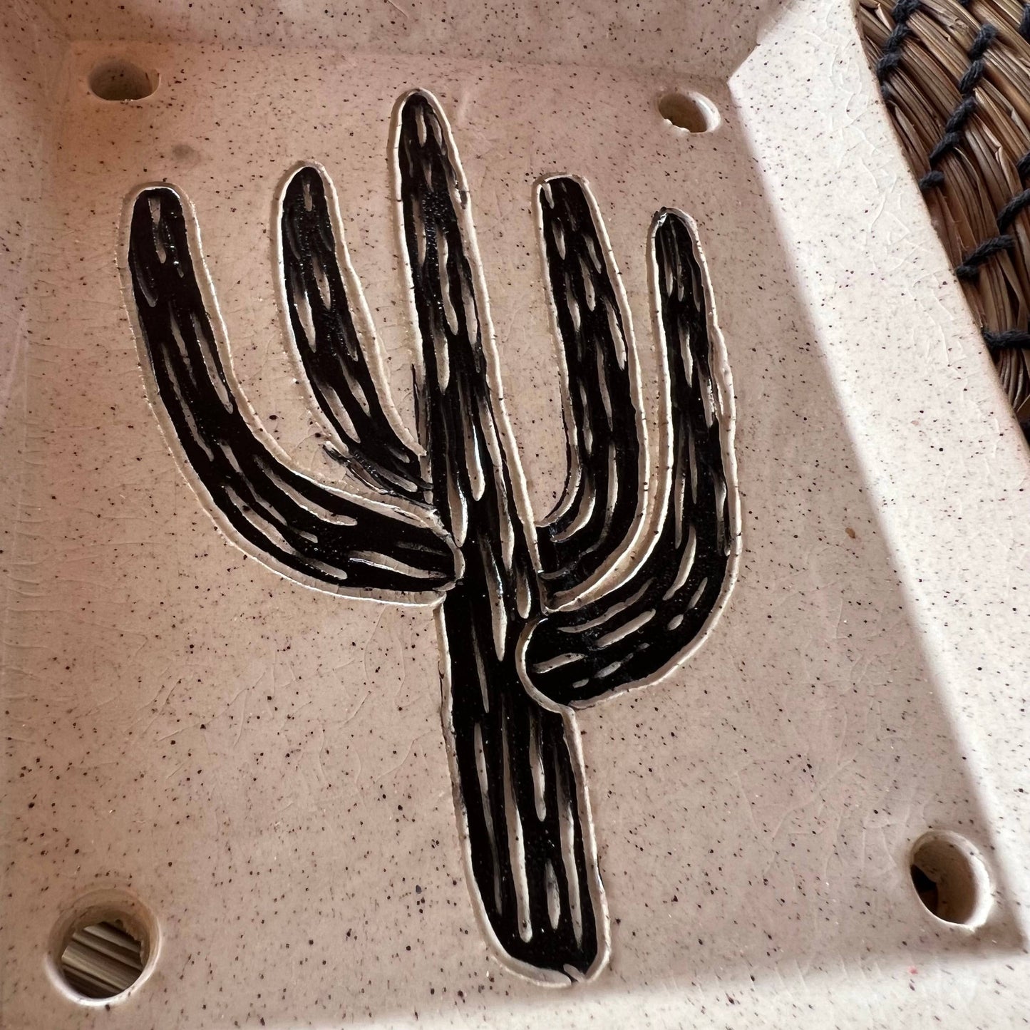 Saguaro Sgraffito Soap Dish