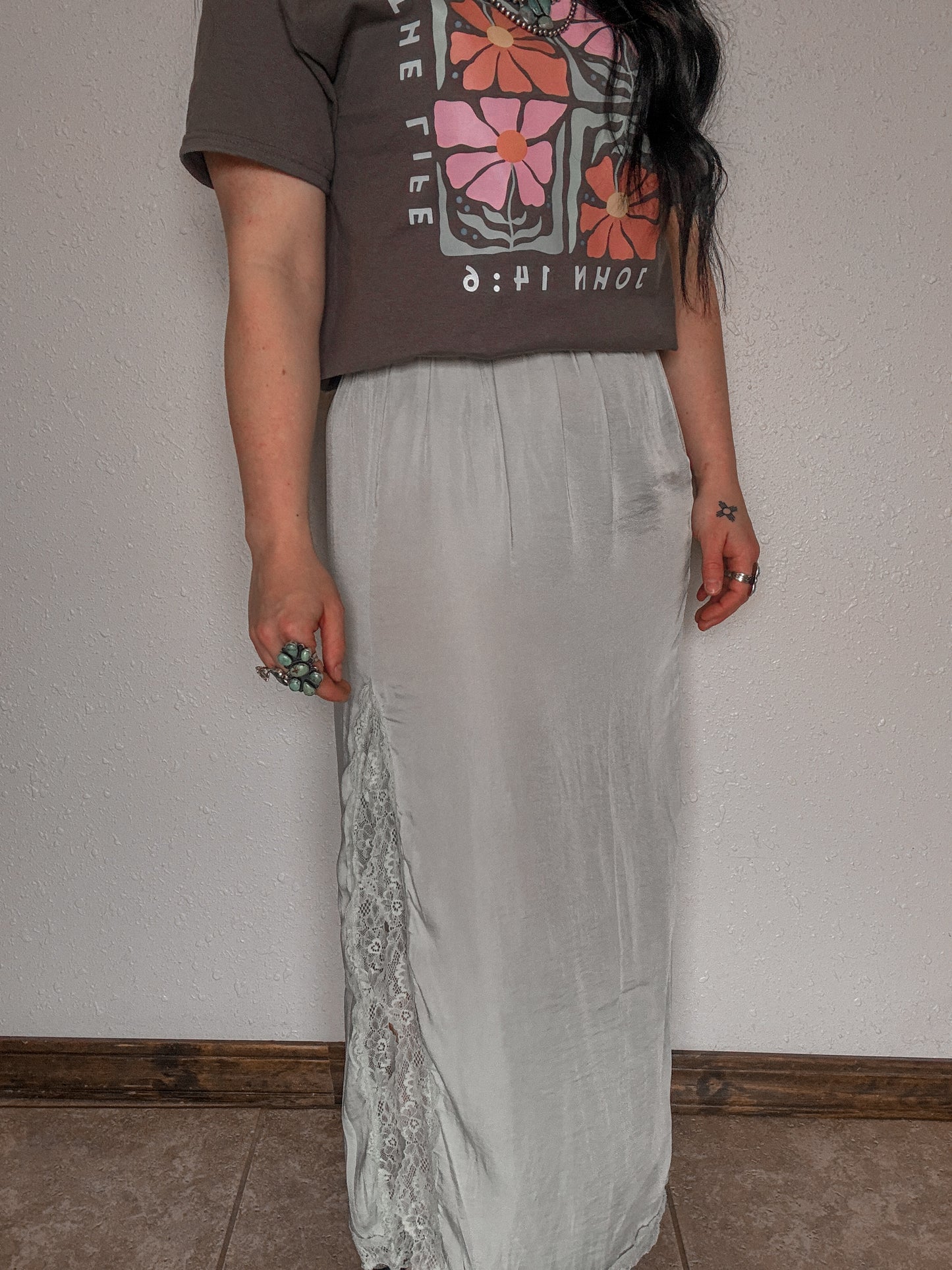 Rodeo Rose Maxi Skirt *Sage
