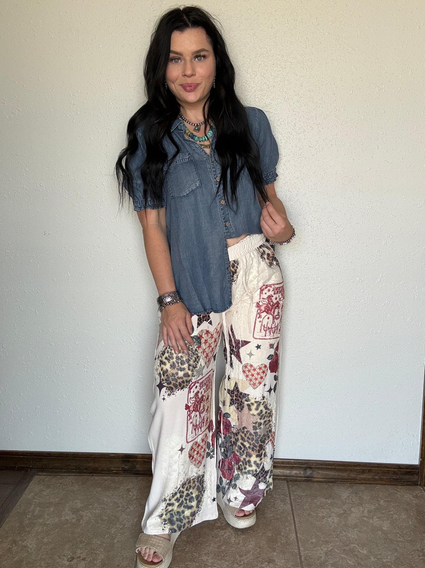 The Lucky Ruffled Denim Top