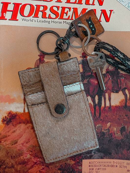 Cowhide Credit Card Keychain