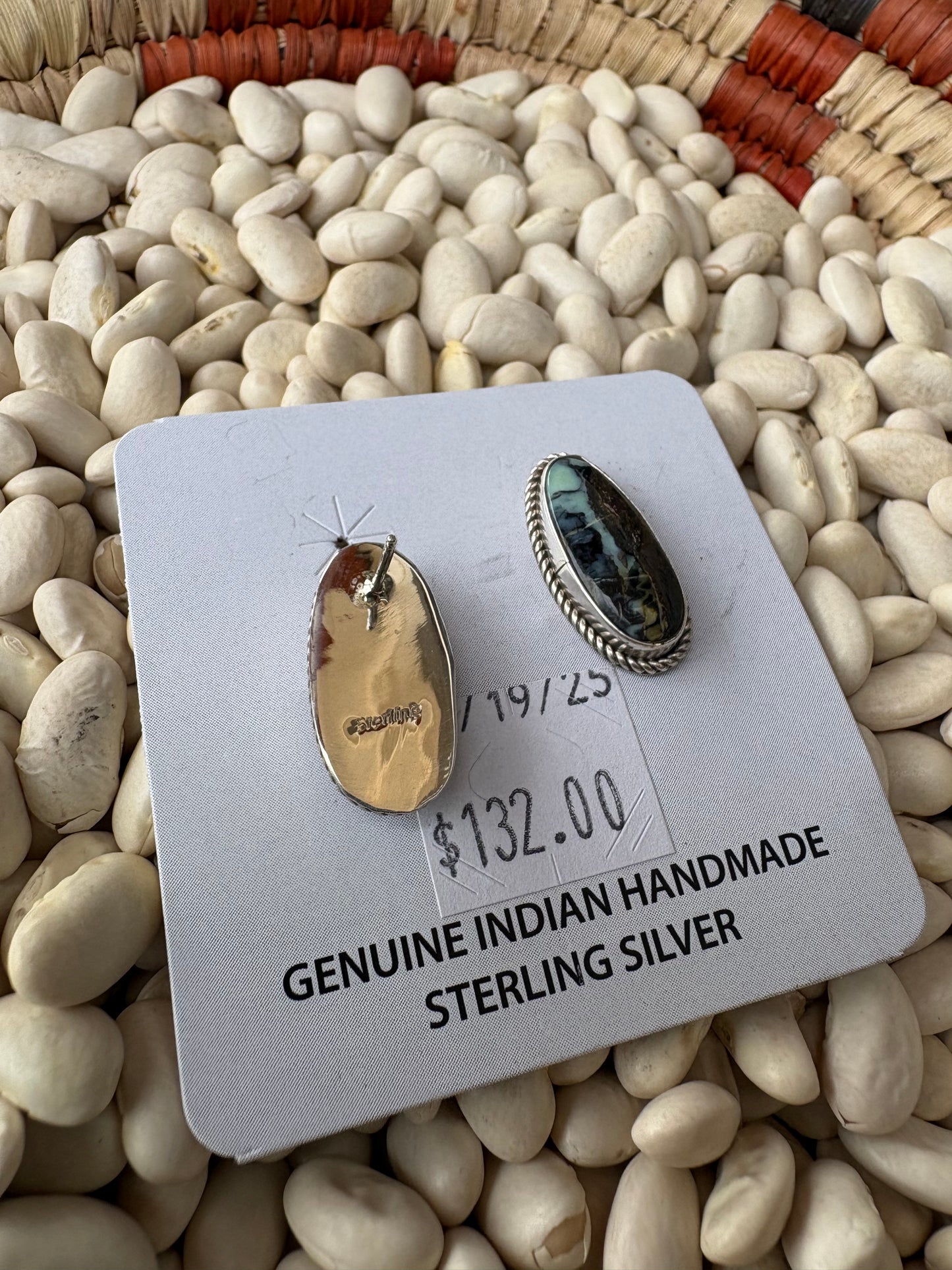 Black Jack Turquoise Stud Earrings