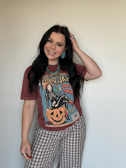 Halloween Retro Comic Graphic Top