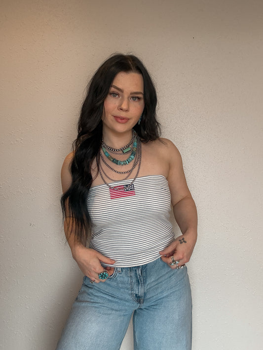 Flag Tube Top *Blue