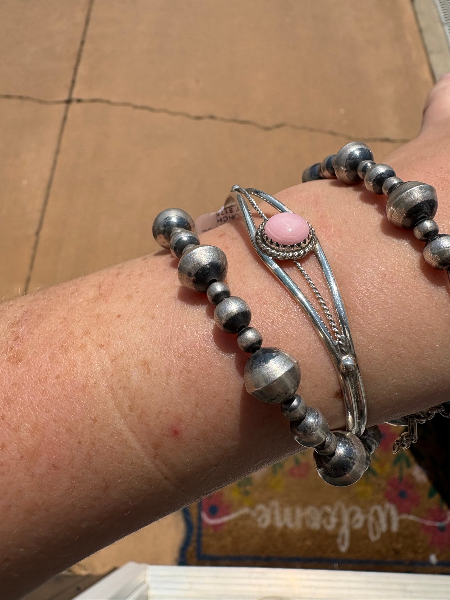 Ester White Pink Conch Cuff