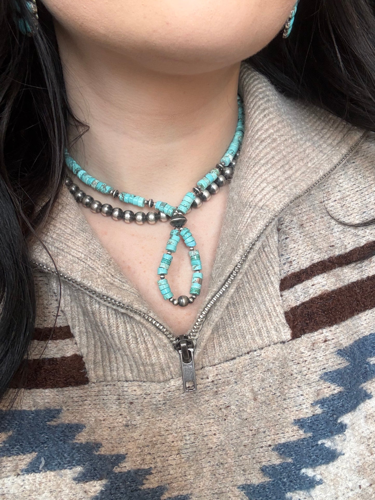 Mine 8 Turquoise Lariat Cylinder Bead