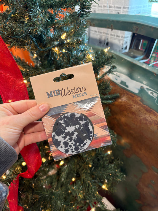 Cow Print Car Coaster