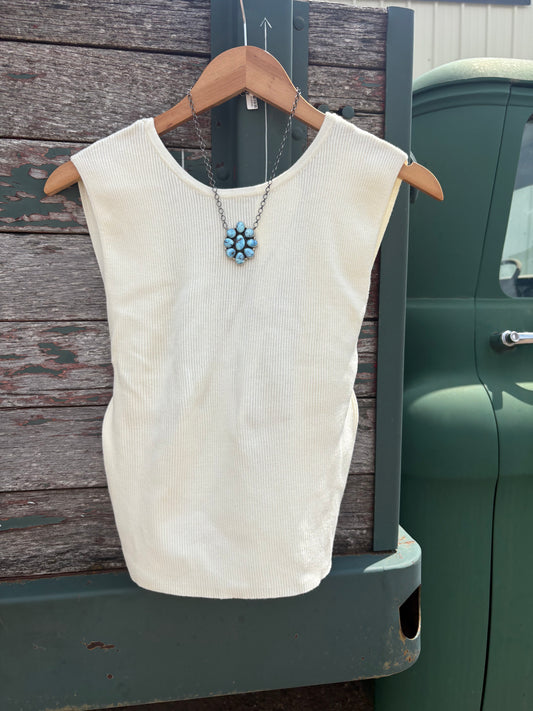 The Stevie Open Back Tank *Cream