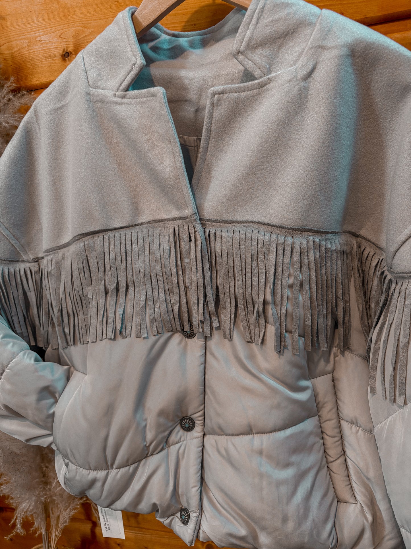 Y’all Fly Puffer Jacket *White
