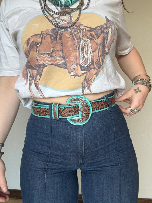 Barrel Bloom Leather Belt