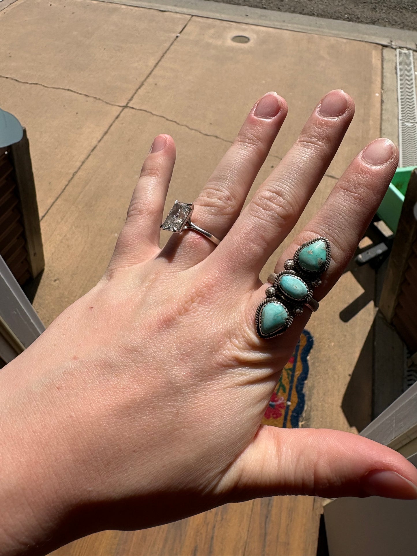 White Water TurquoiseAdjustable Ring