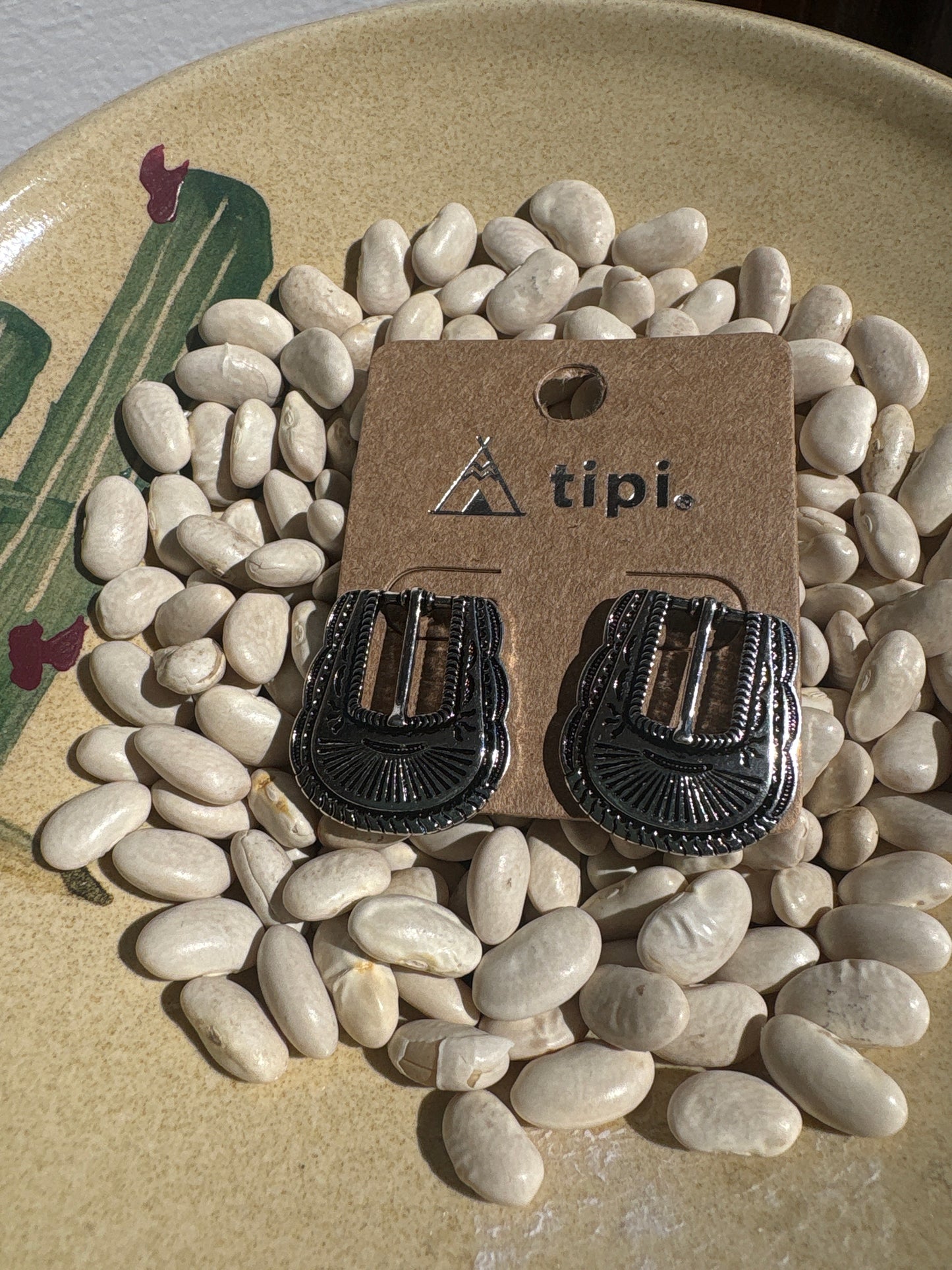 Western Belt Buckle Post Earring