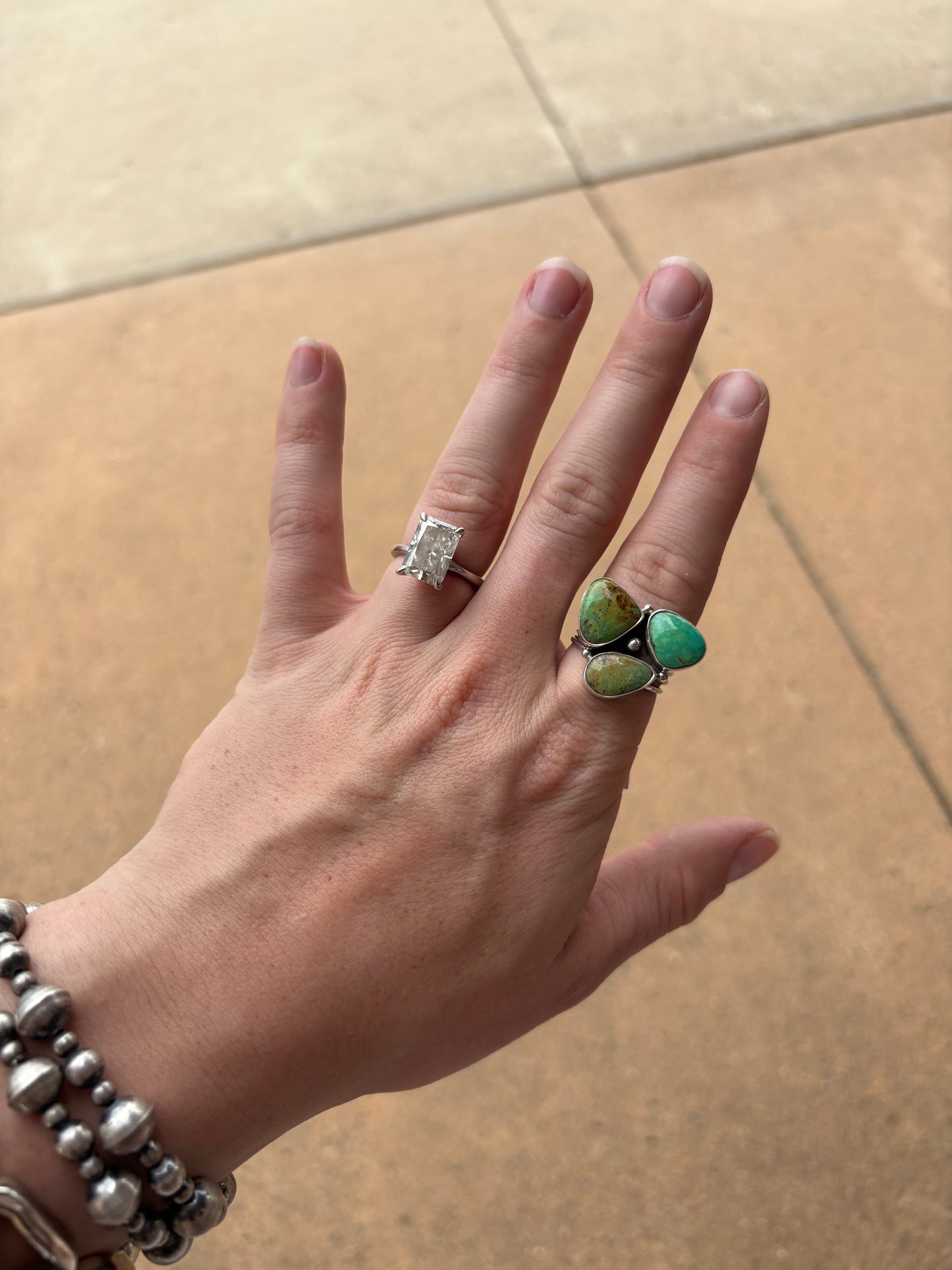 Emerald Valley Turquoise Cluster Ring Size 8.5