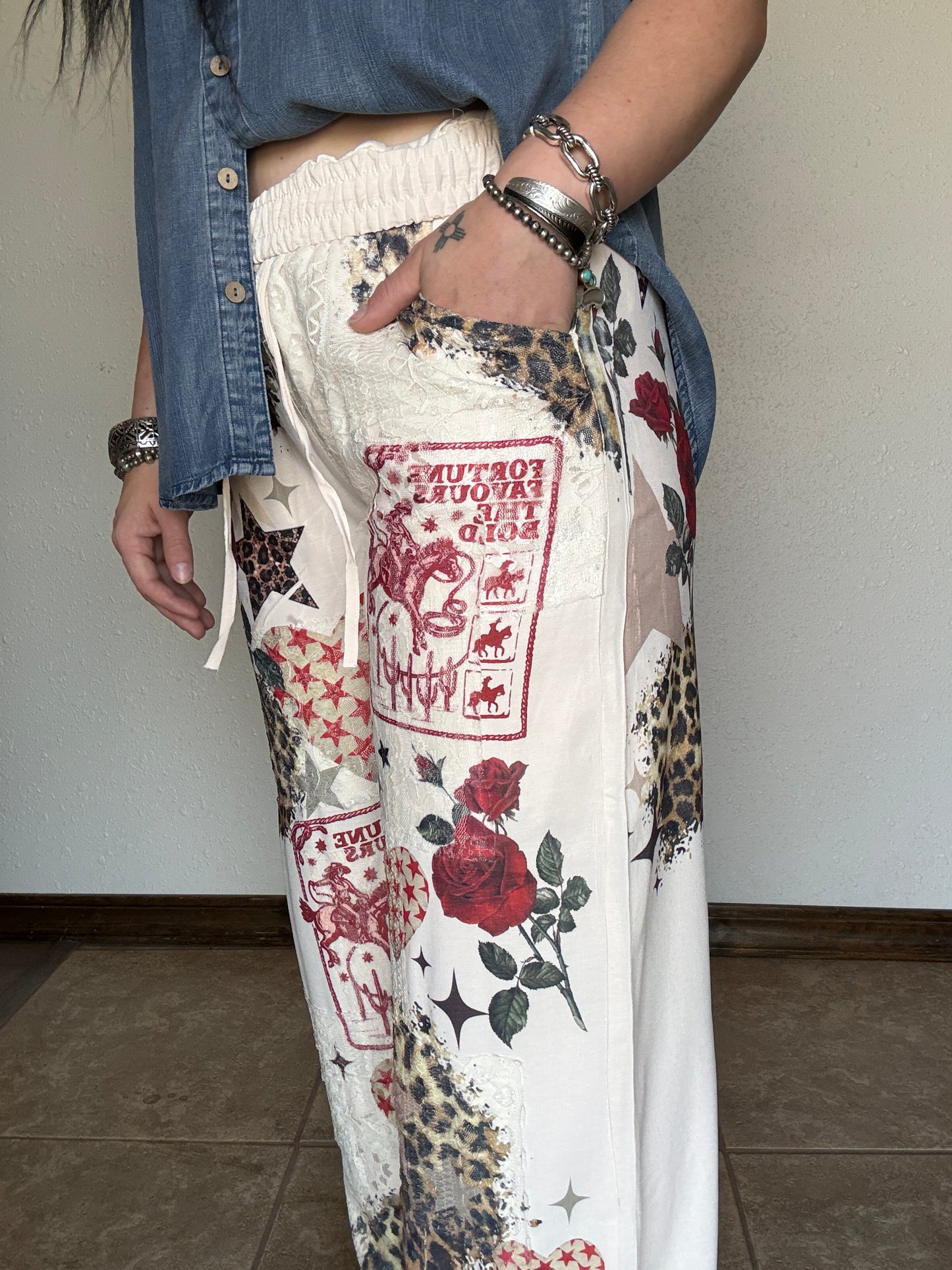 The Star Leopard Drawstring Pants
