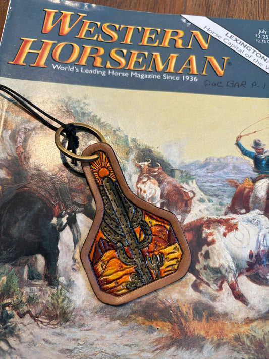 Arizona Blaze Tooled Leather Key Fob