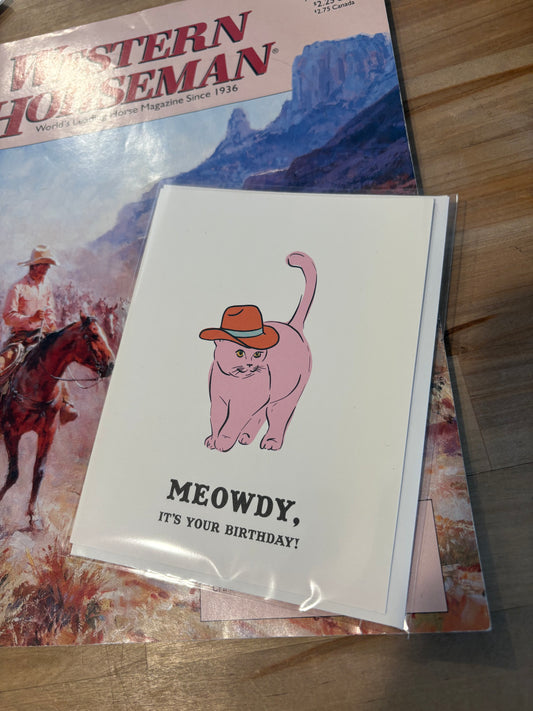 Meowdy Birthday Greeting Card