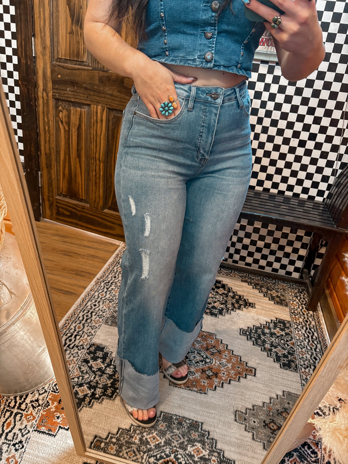 The Paige High Rise Trouser Cuff Jean