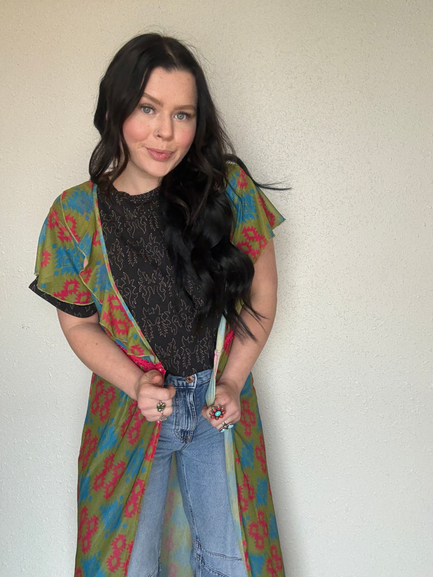 Midnight Mesa Mom Cuff Tee