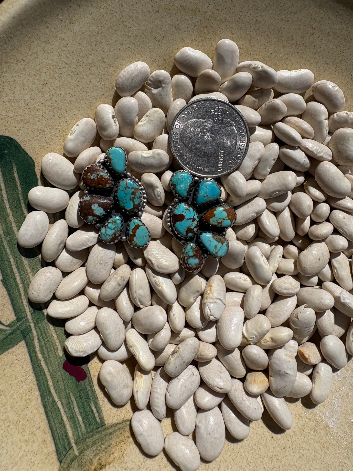 Large Mine 8 Half Cluster Earrings