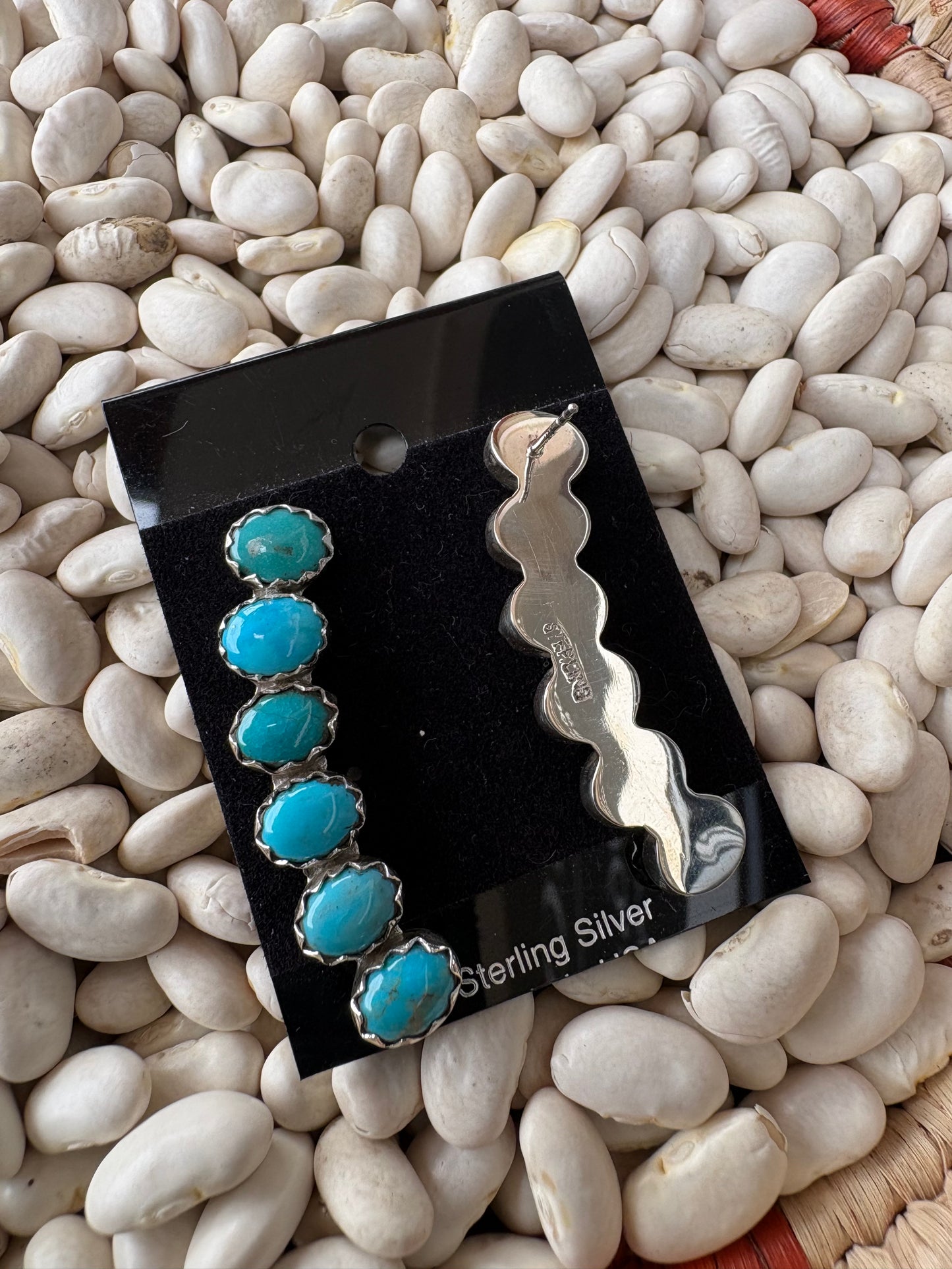 Turquoise 6 Stone Stud Earrings