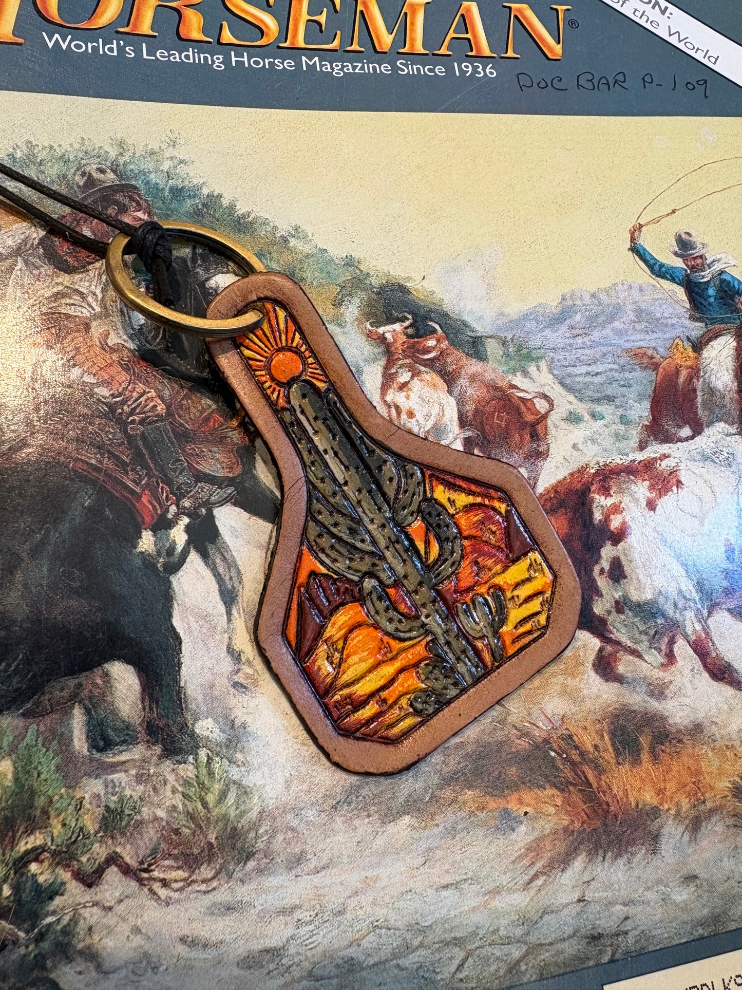 Arizona Blaze Tooled Leather Key Fob