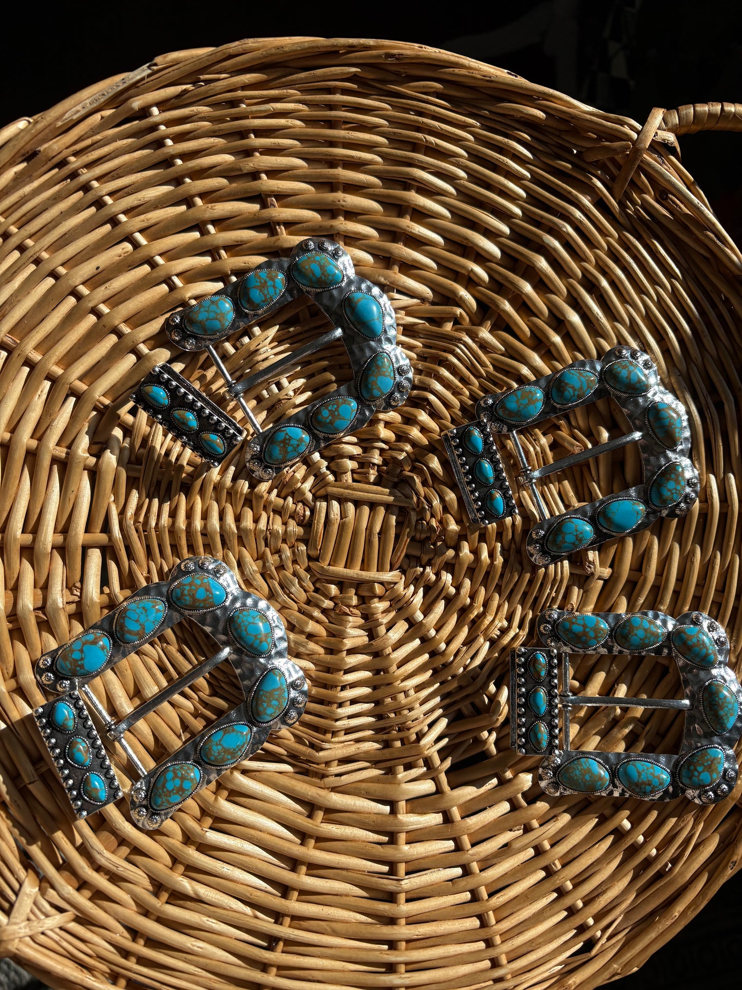 Faux Stone Turquoise Buckle and Keeper