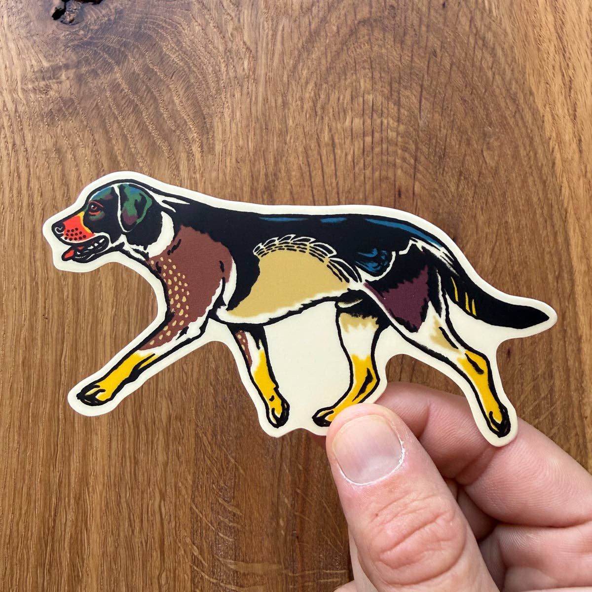 Labrador Wood Duck - 4 Inch Matte Vinyl Bird Dog Sticker