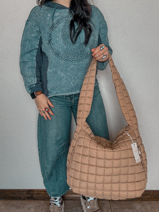 Coastal Cowgirl Quilted Puffer Duffle Bag