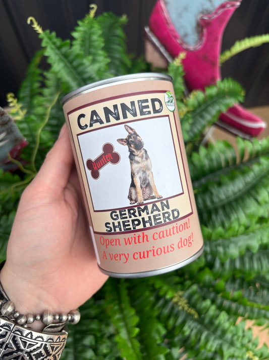 Canned German Shepherd Stuffie