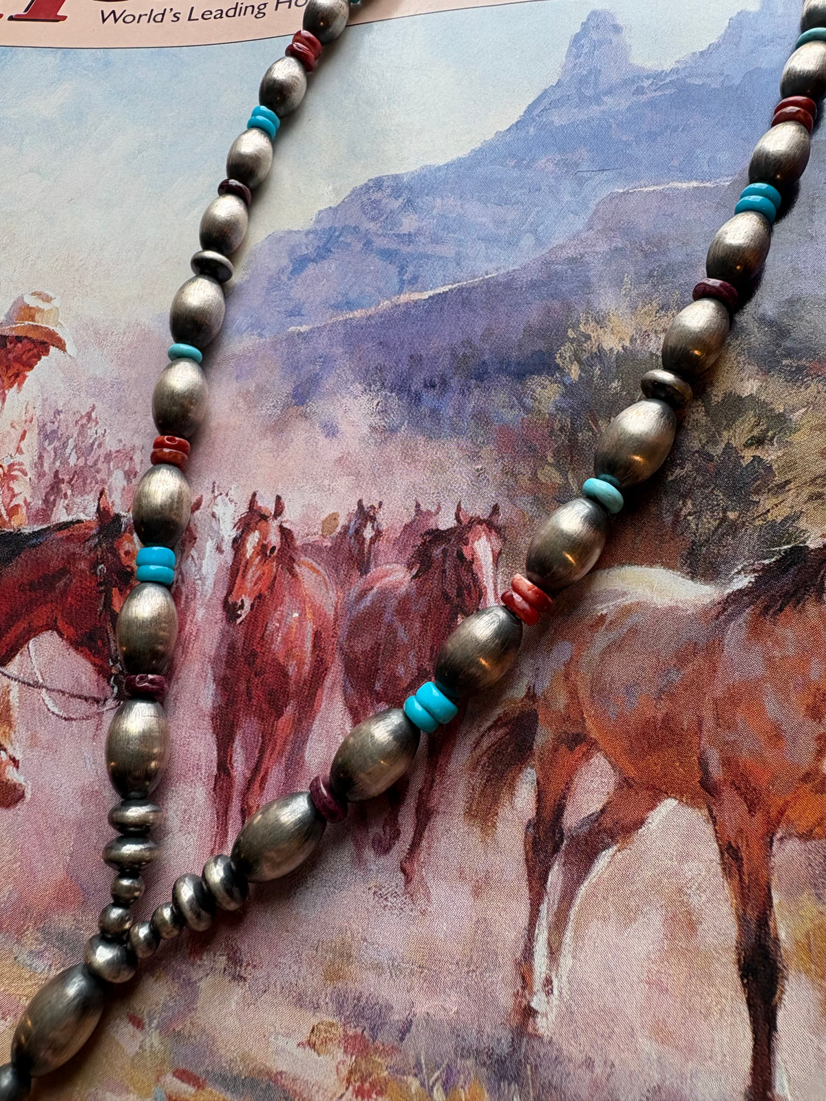 Multi Stone Lariat Sterling Necklace