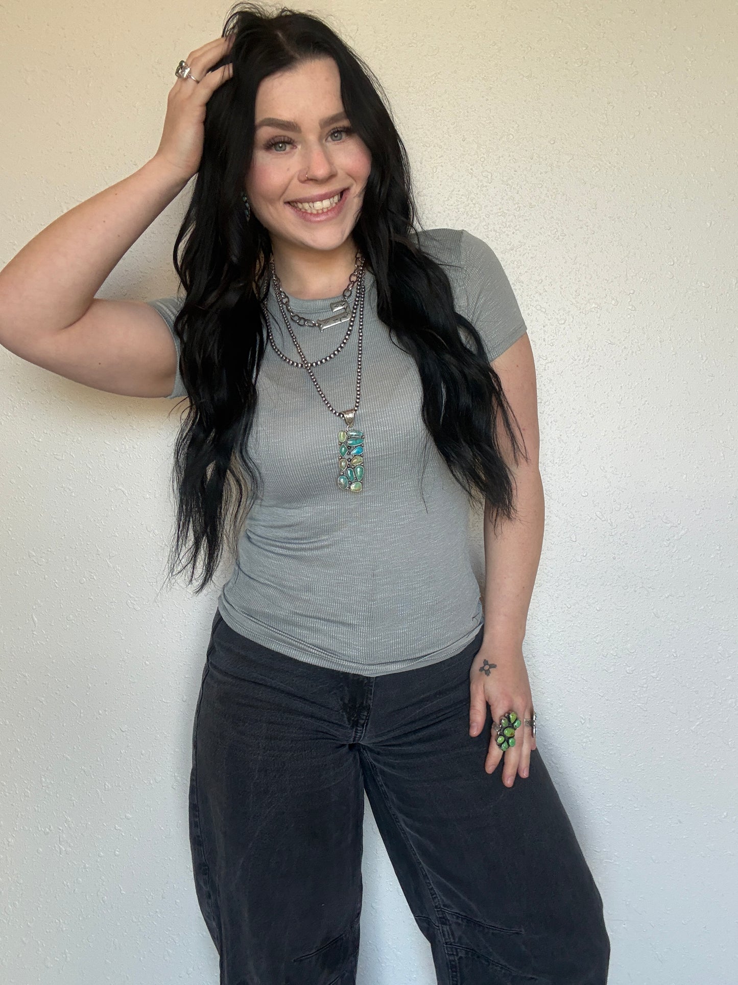 Butter Soft Ribbed Tee *Grey Pony