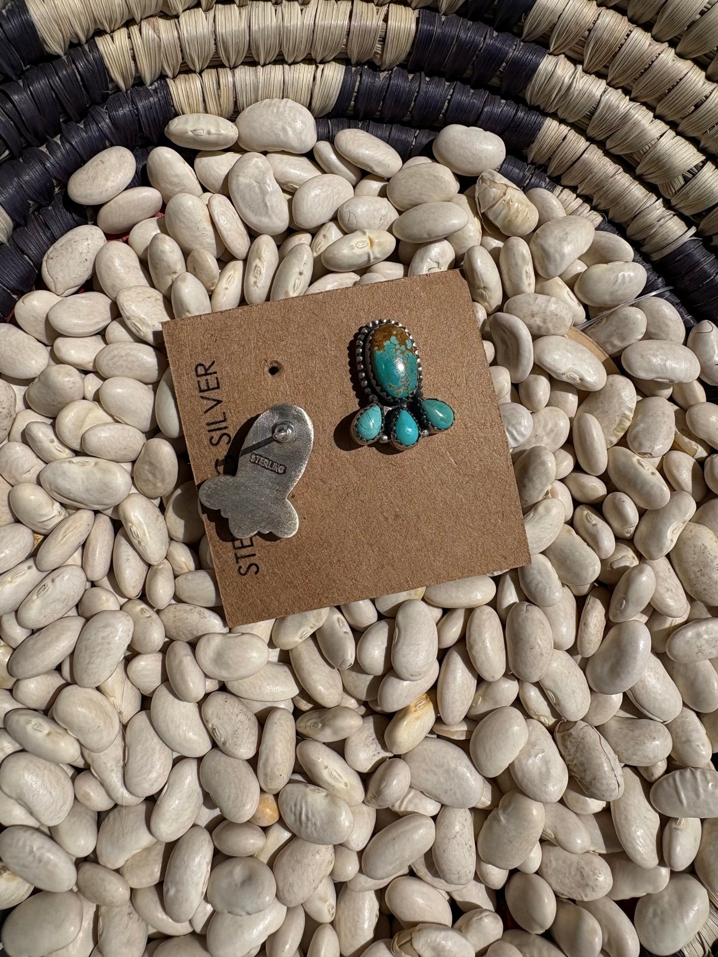 Number 8 Turquoise Blossom Studs