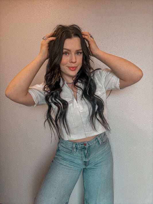 Bristol Denim Top *White