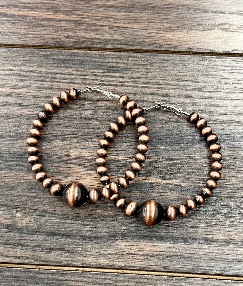 Cowboy Copper Saucer Hoops