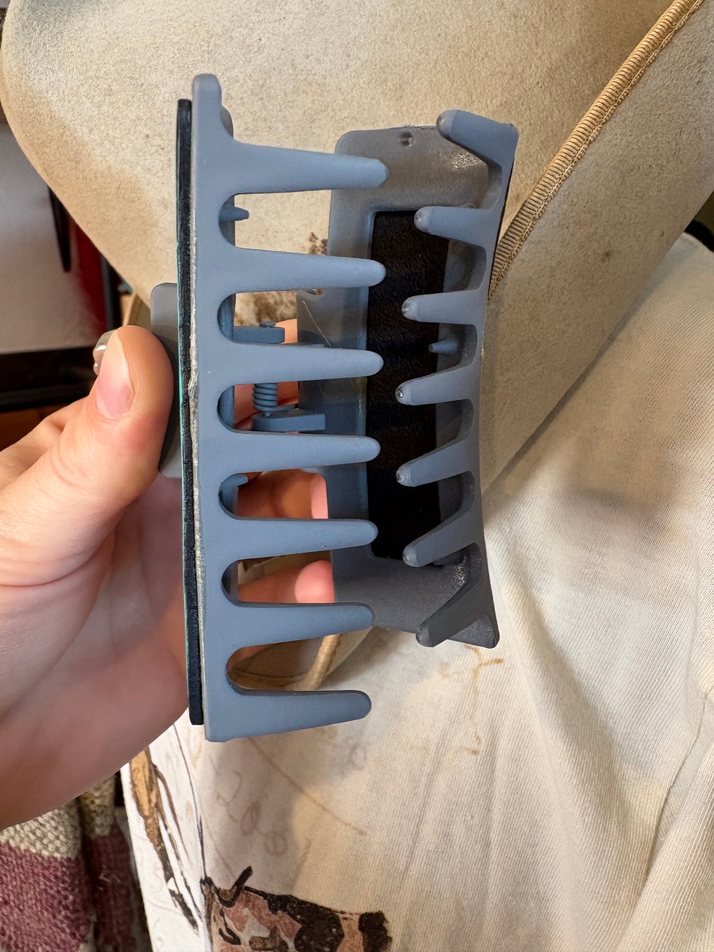 Turquoise Trails Tooled Leather Claw Clip