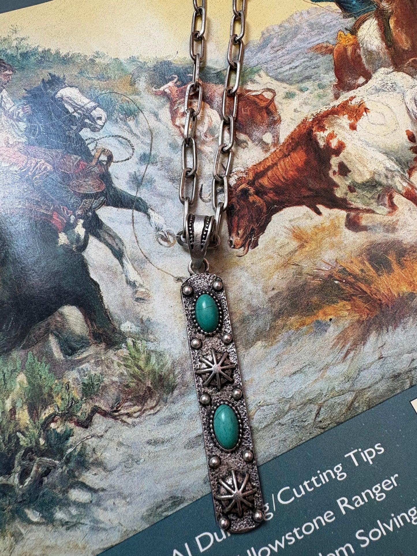Concho Turquoise Drop Necklace