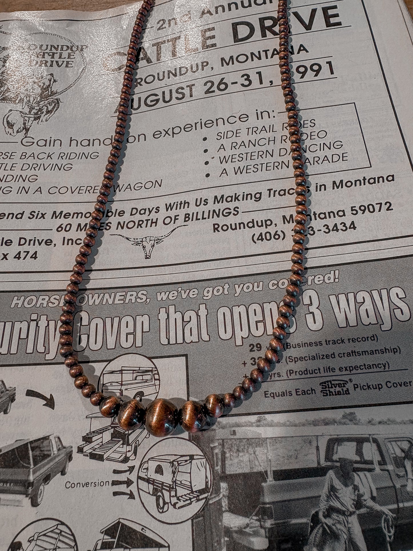 Copper Cowboy Graduated Pearls
