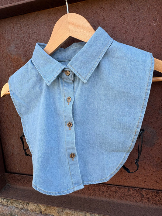 Collared Top *Light Wash Denim