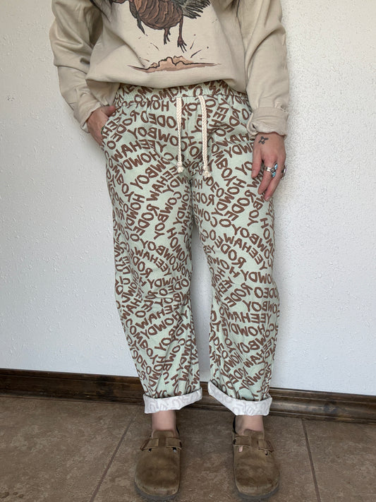 Western Words Barrel Pant