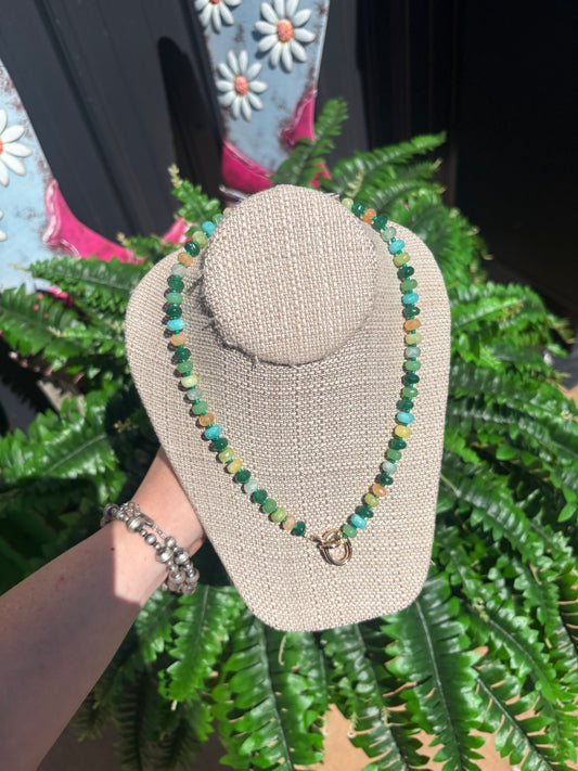 Green Pumpkin Beaded Necklace