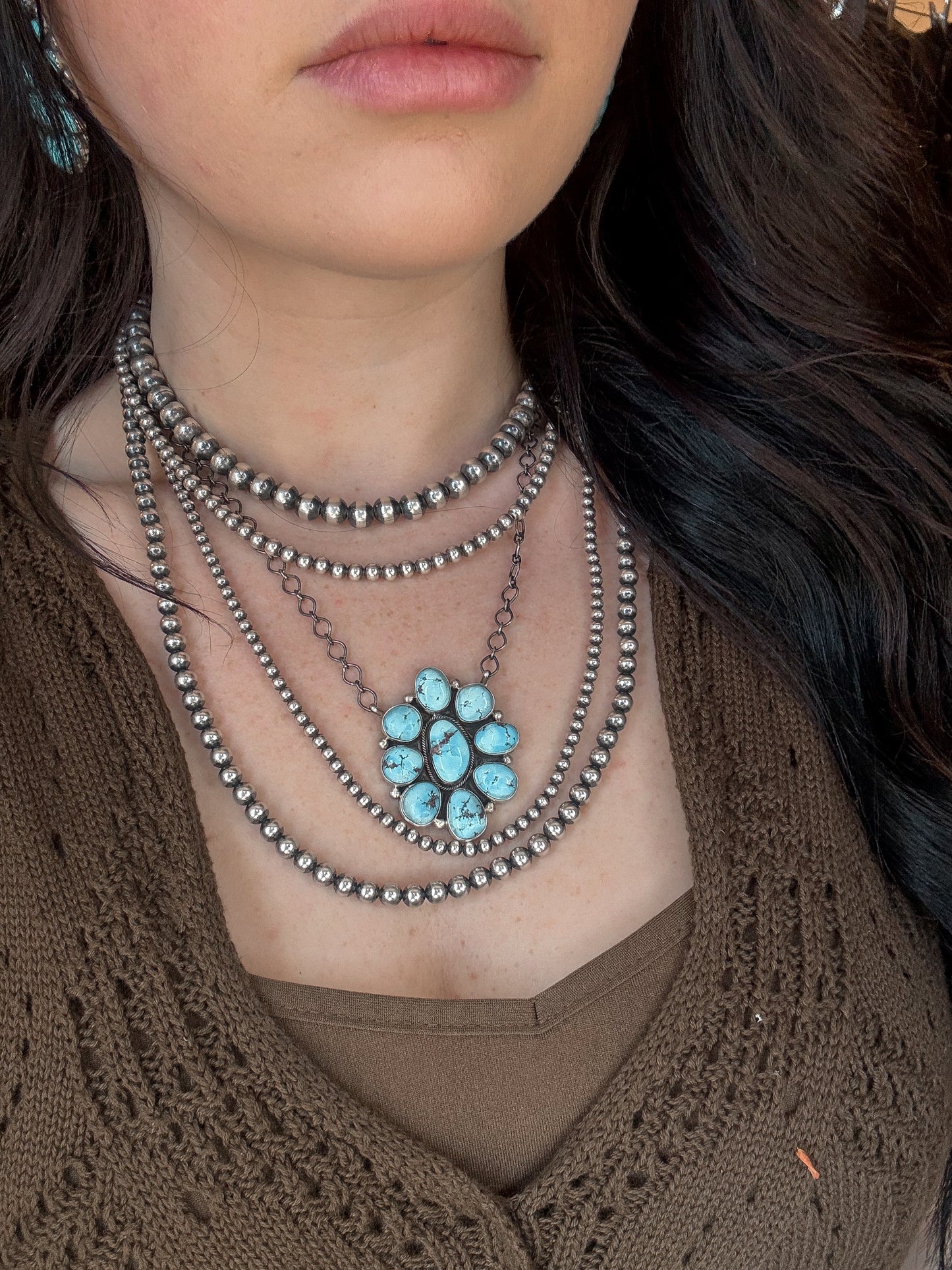 Golden Hills Cluster Necklace By Antionette Martinez