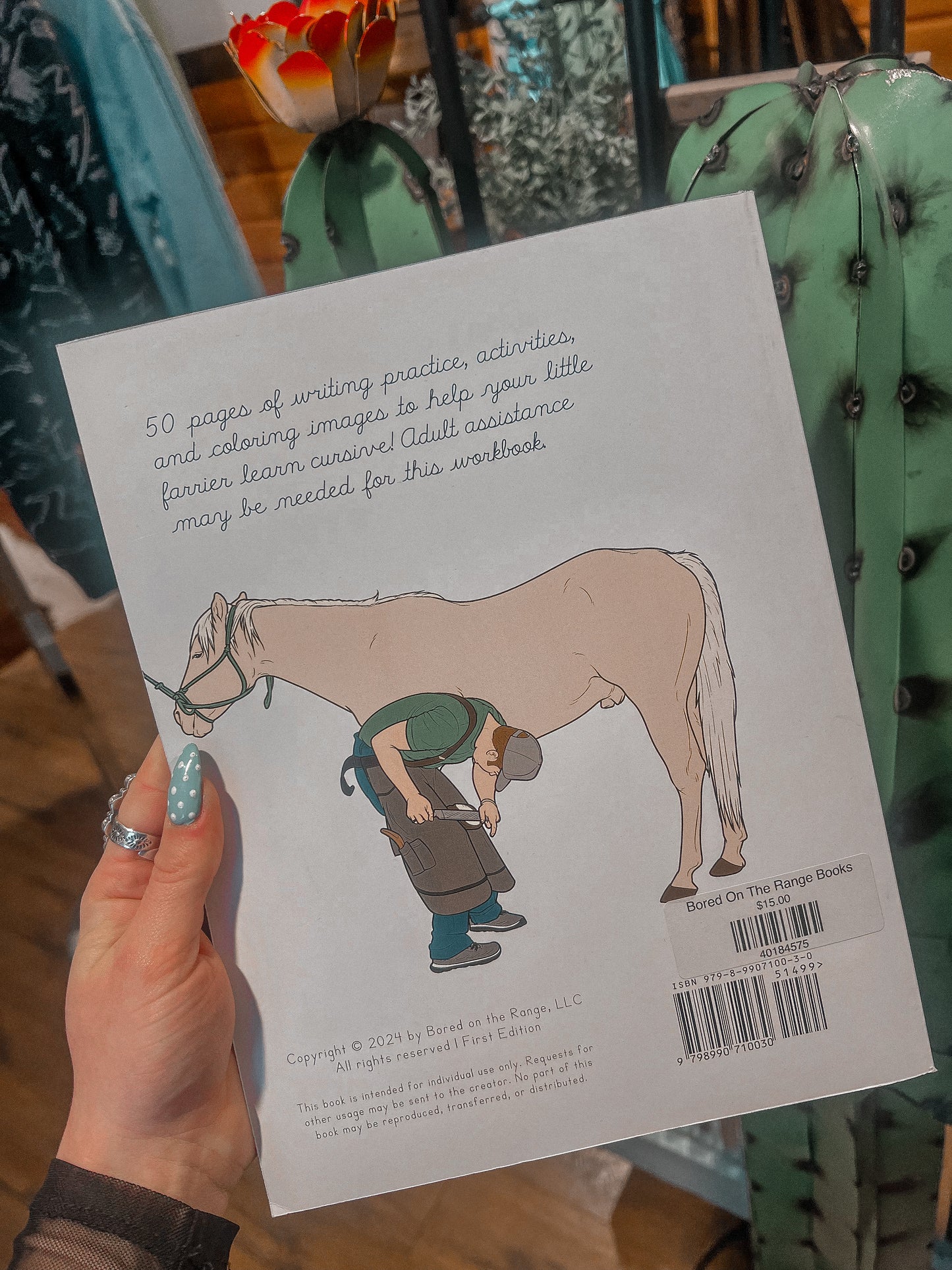 Bored On The Range Book Farrier Cursive Handwriting