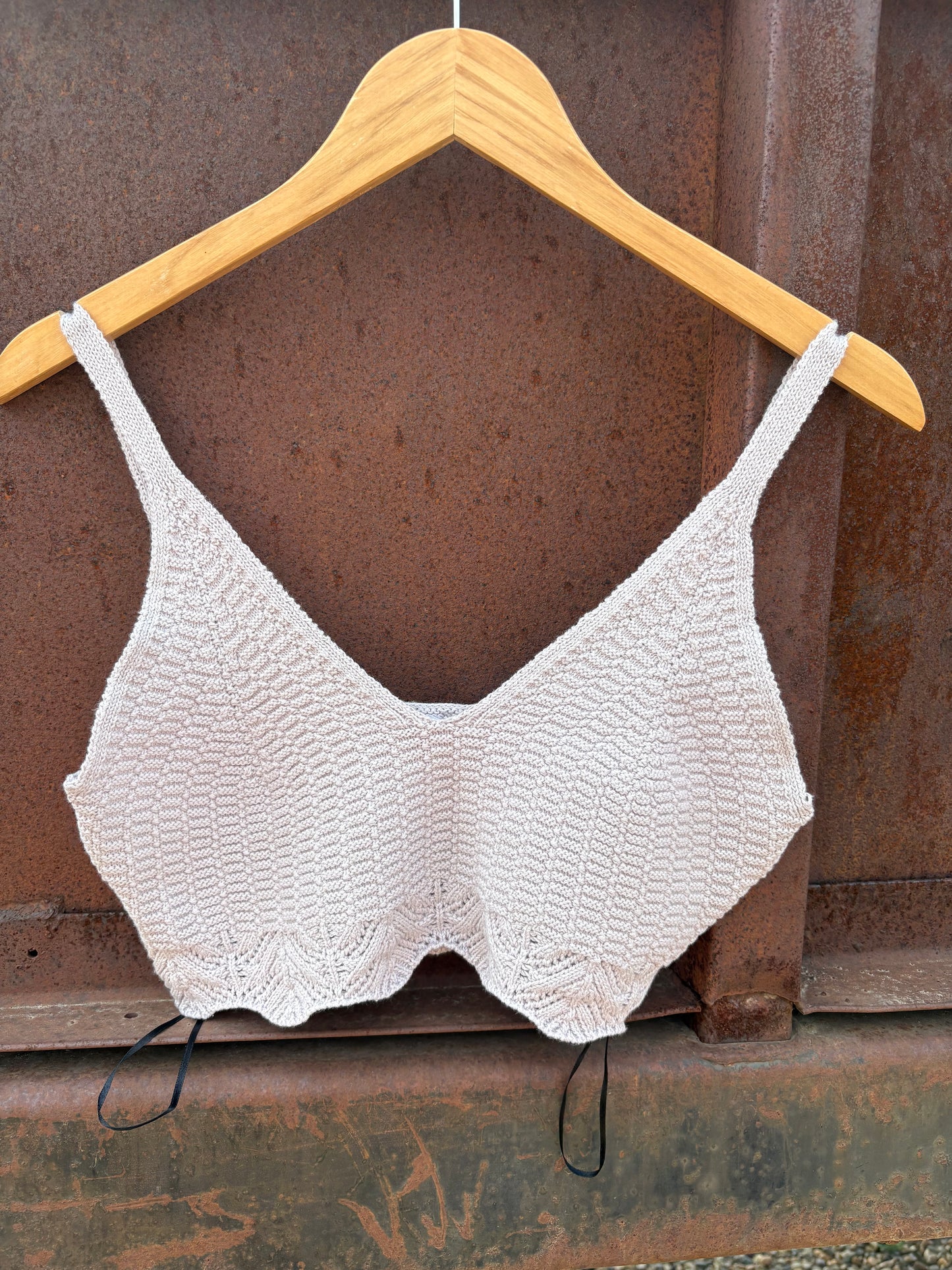 Crochet Knit Bralette: PASTEL VIOLET