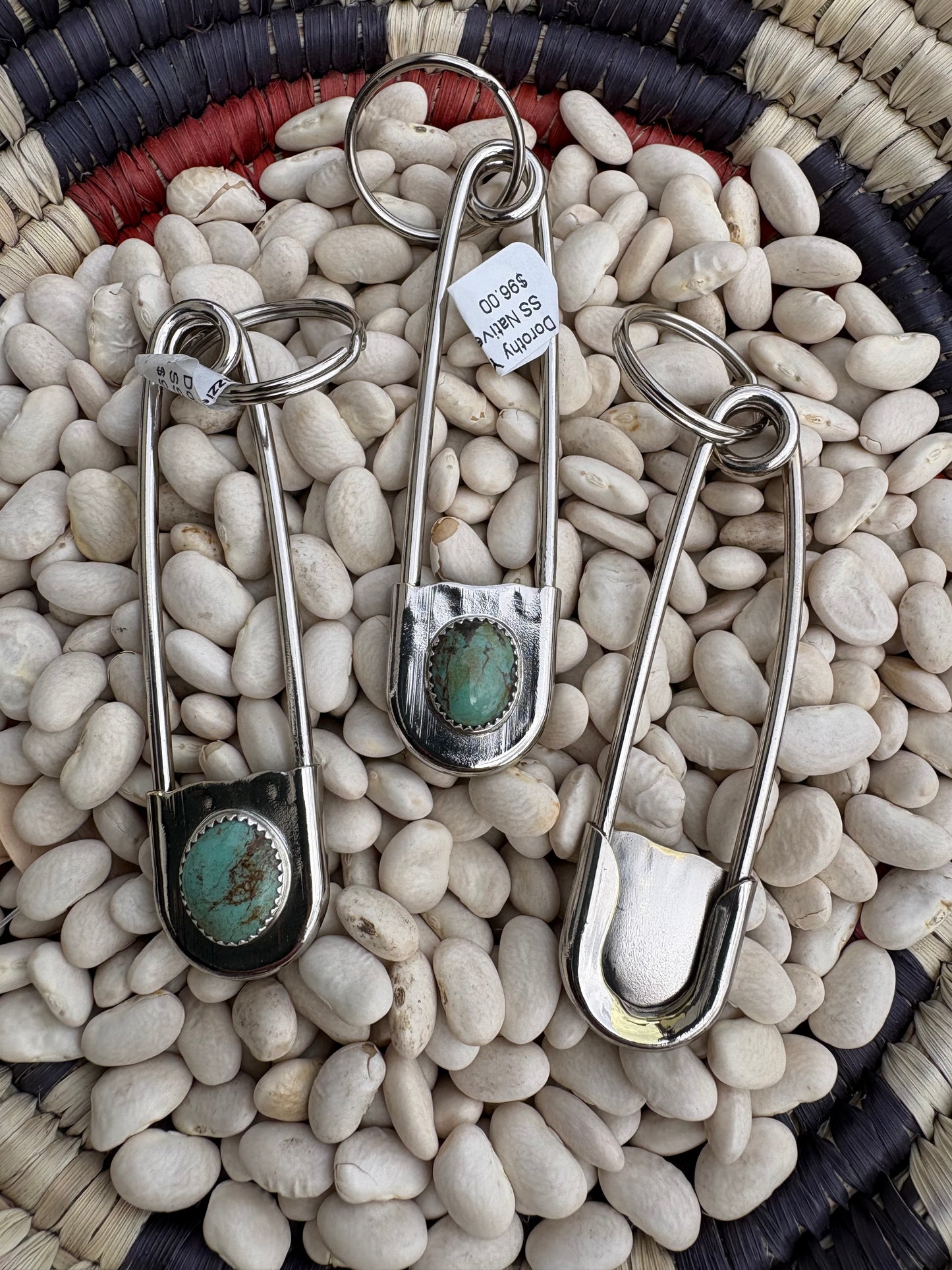 Native made Pin Keychain w/ Turquoise