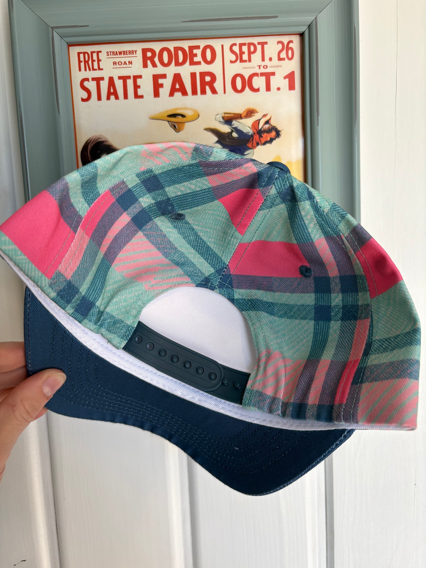 Plaid Horseshoe Embroidered Hat