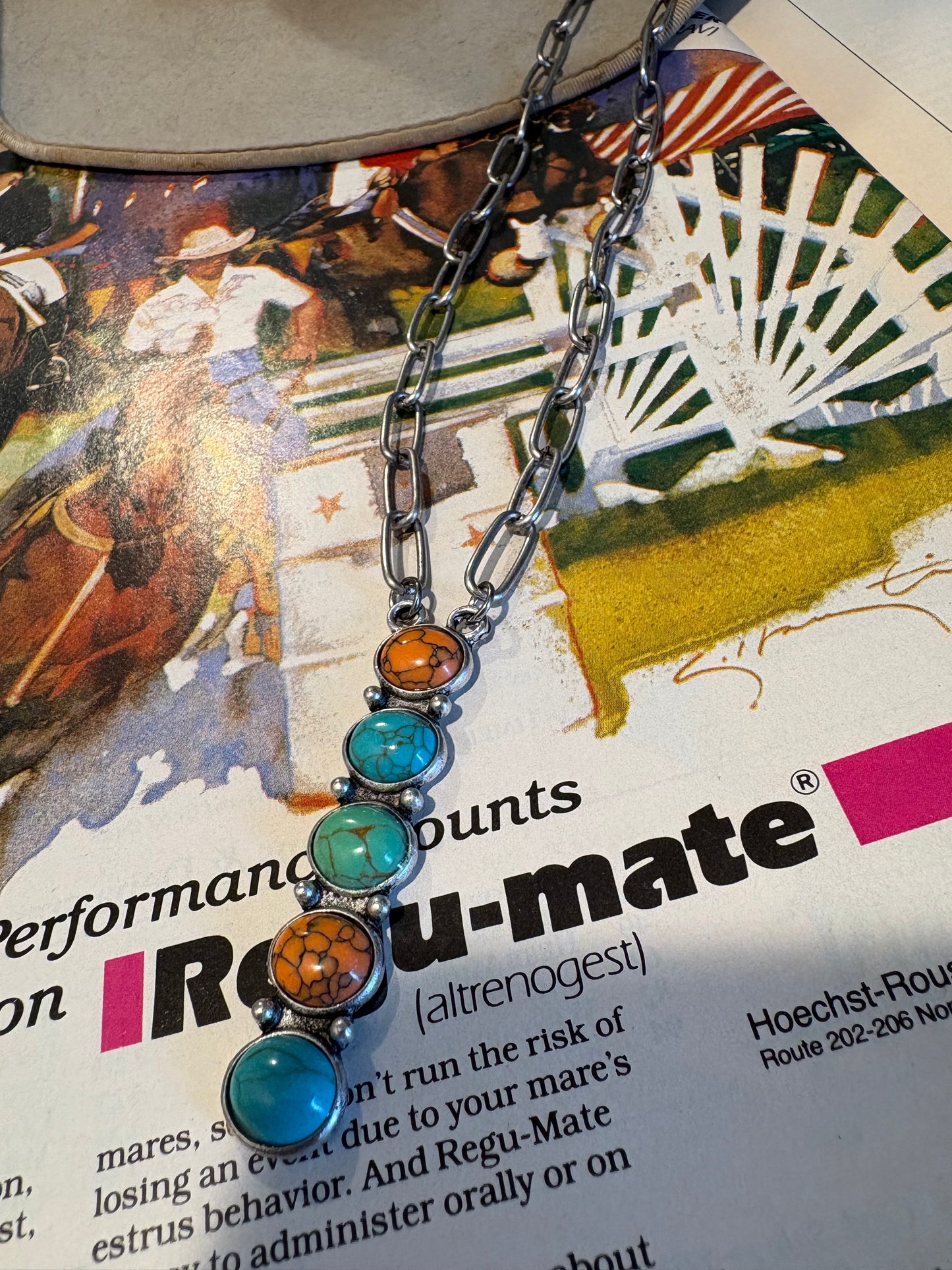 22β Multi Stone Drop Necklace