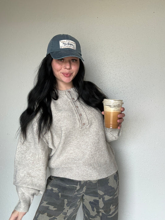 The Grey Pony Button Sweater