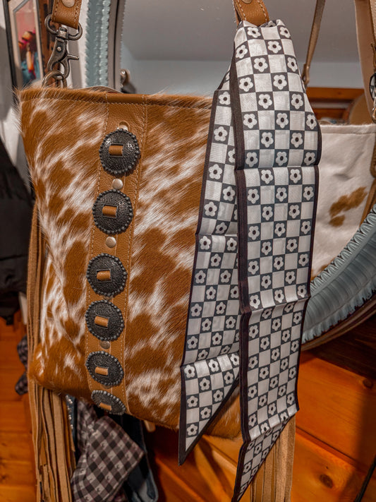 Checkered Flower Twilly